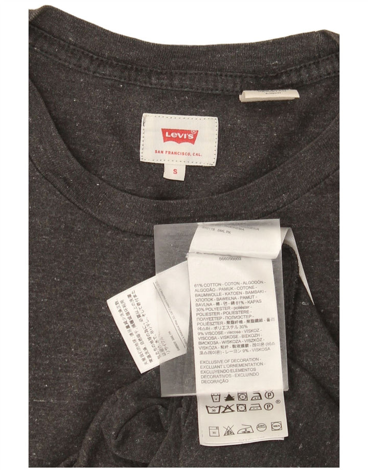 Levi's T-Shirt Top Small Homme Gris Moucheté Coton