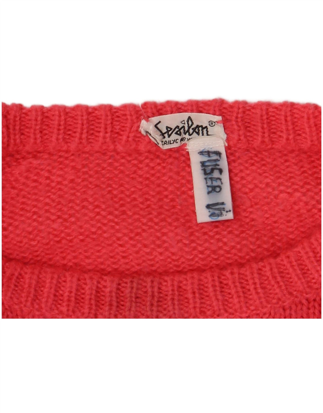 vintage Womens Crew Neck Jumper Pull UK 16 Grand Rose