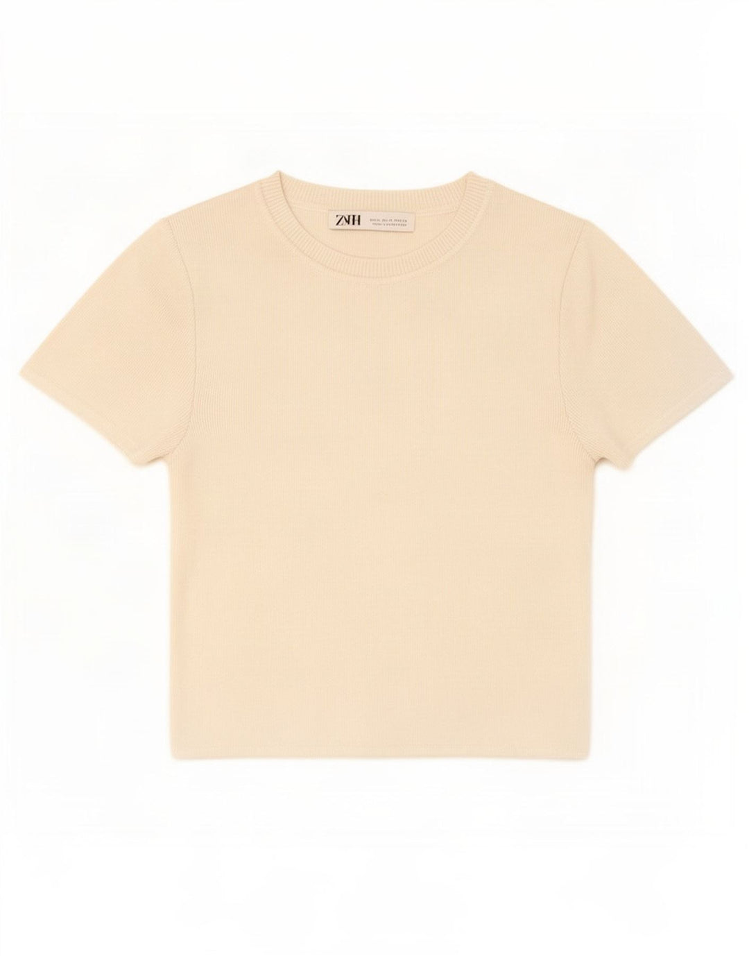 Zara Womens Crop T-Shirt Top UK 12 Moyen Blanc Viscose