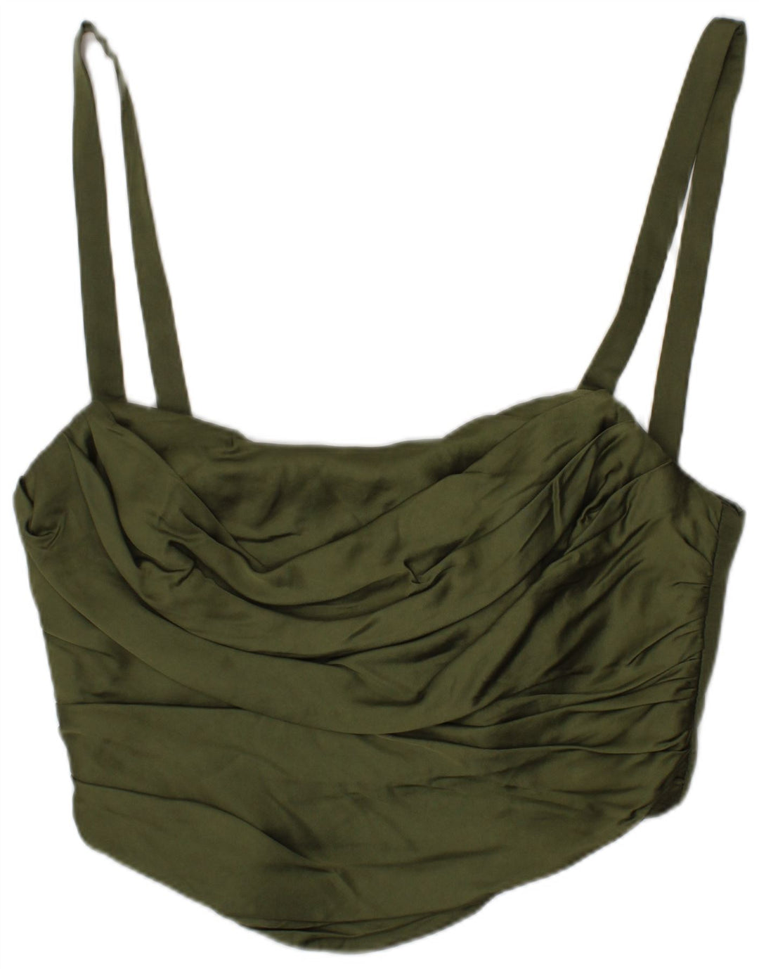 Zara Femme Top Corset Court Petit Kaki
