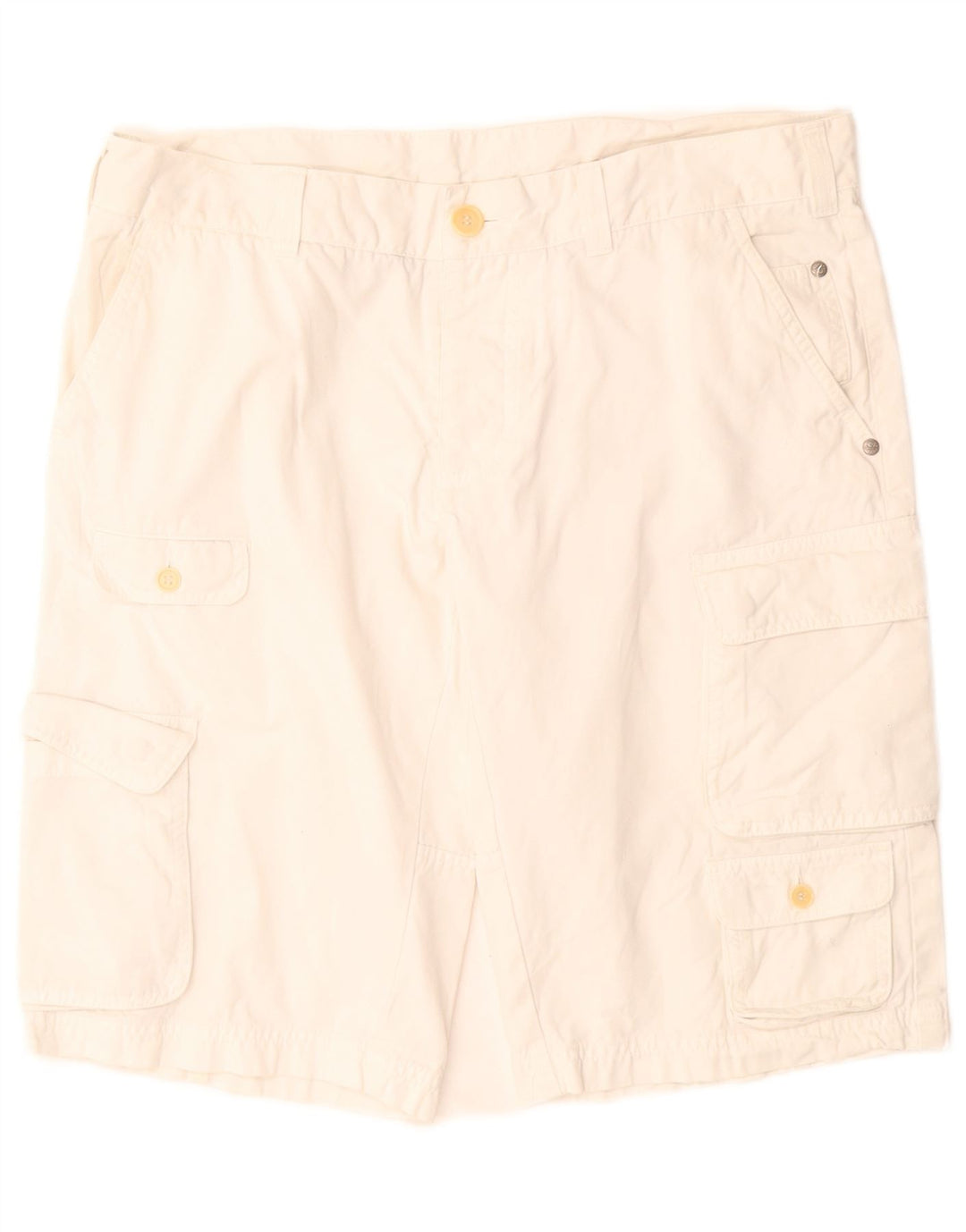 Benetton Short Cargo Homme IT 50 Large W34 Coton Blanc