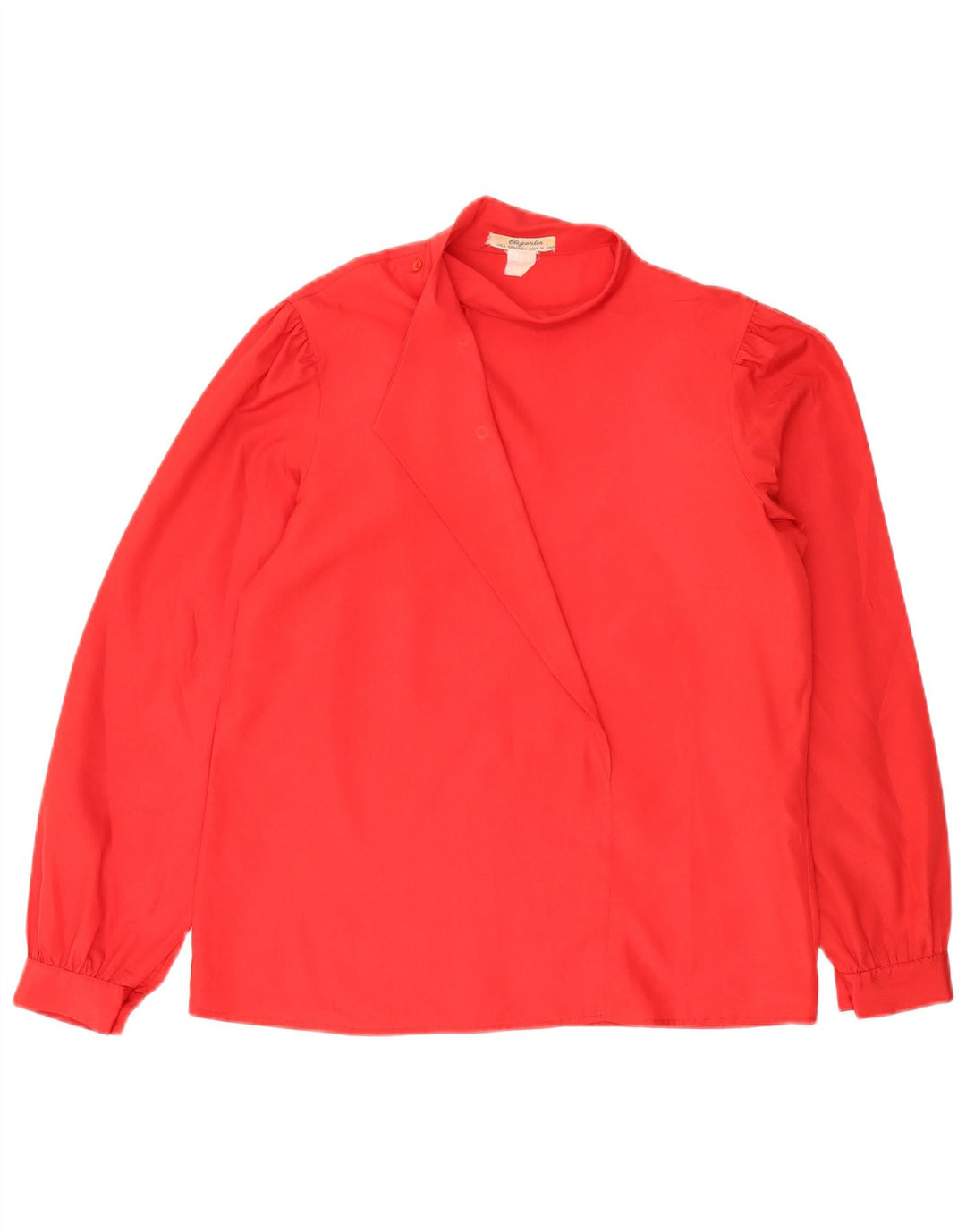 vintage Femme Manches Longues Blouse Top IT 46 Grand Rouge