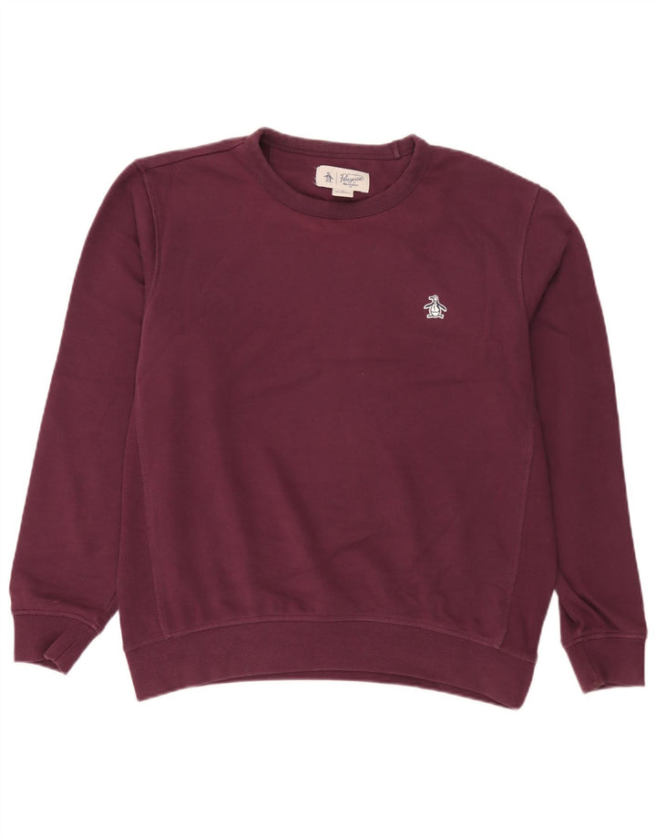Penguin Sweat-shirt pour homme en coton bordeaux moyen