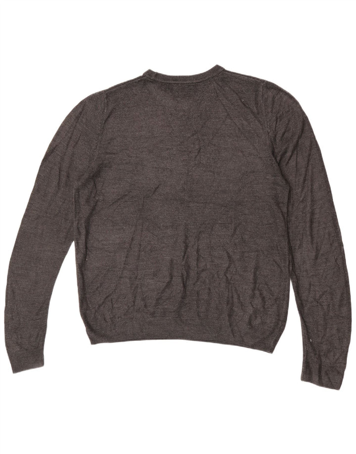Marks & Spencer Pull à col rond pour homme, grand, gris, acrylique