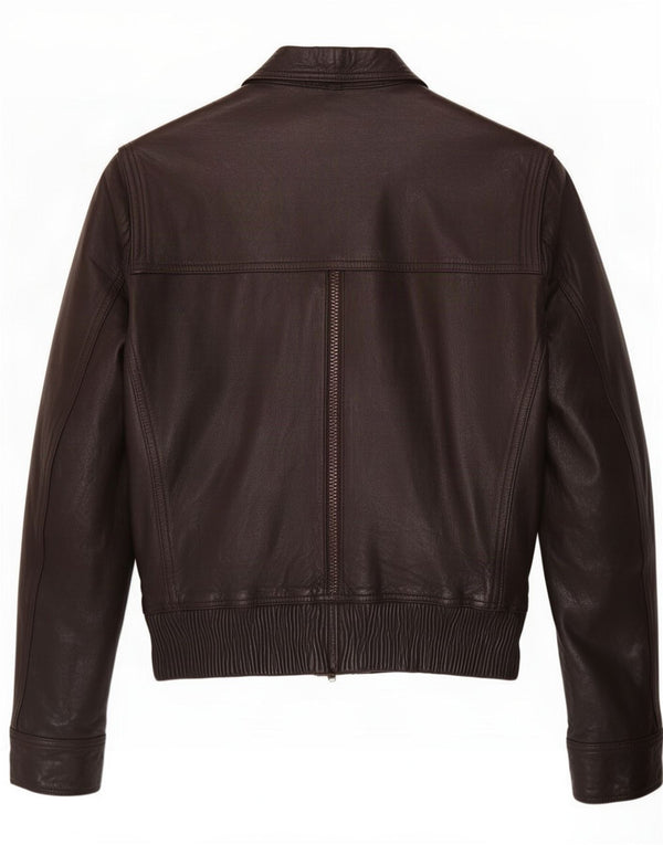 Veste courte en cuir pour femme Vintage IT 52 2XL Marron