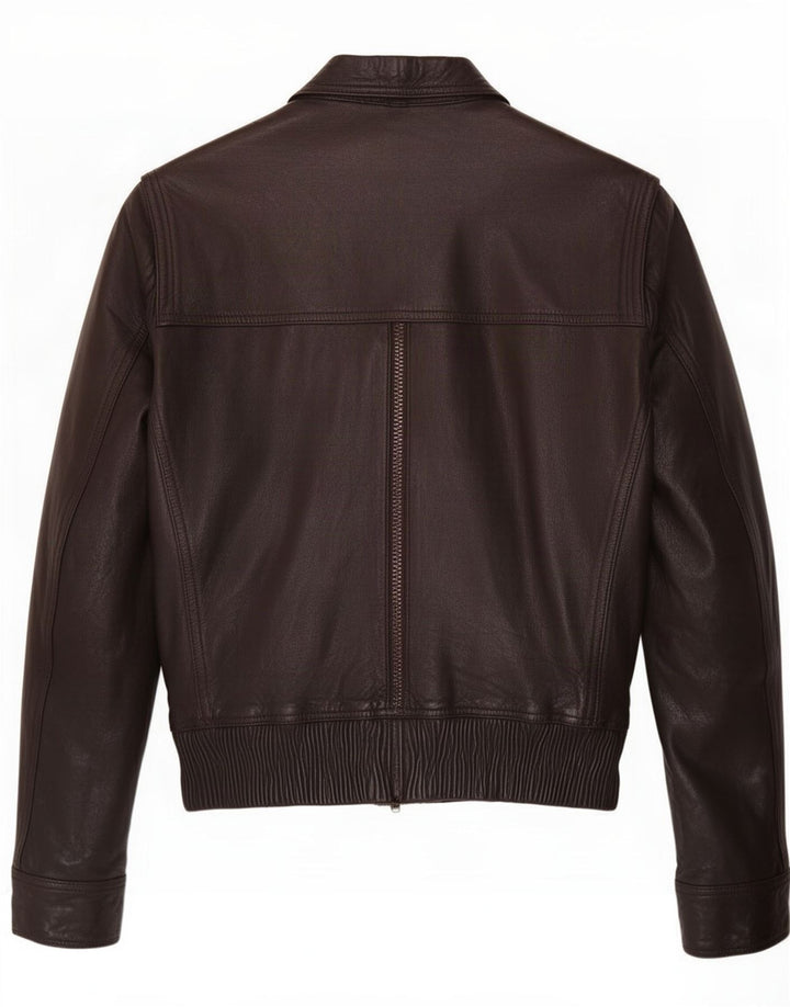 Veste courte en cuir pour femme Vintage IT 52 2XL Marron