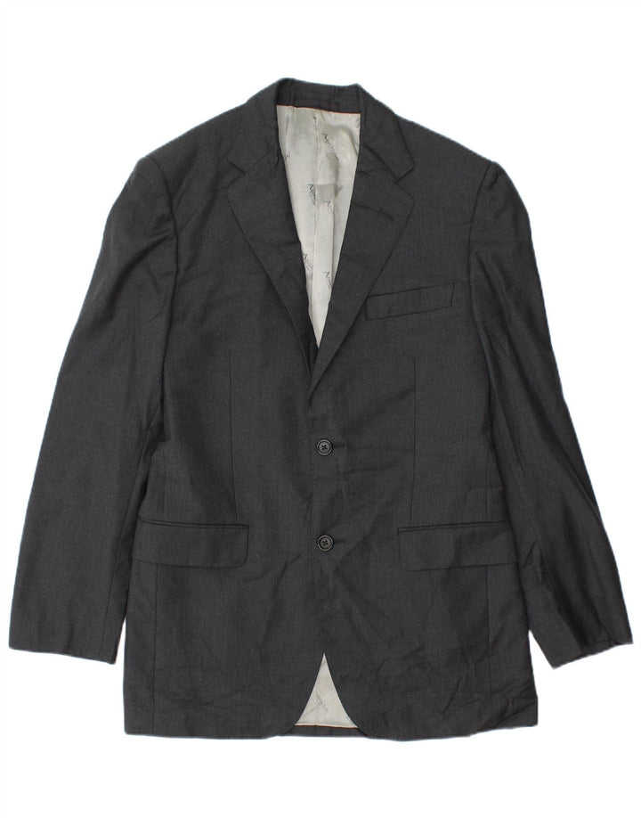 Aquascutum Veste Blazer 2 Boutons Homme UK 36 Petite Laine Grise
