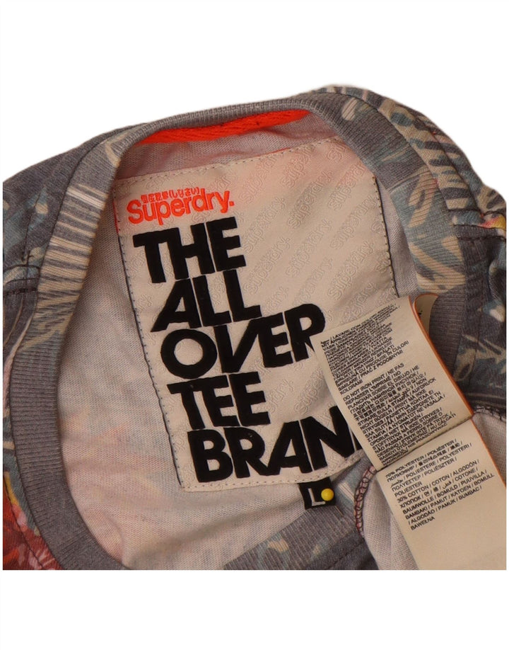 Superdry T-Shirt Graphique Homme Grand Gris Floral Polyester