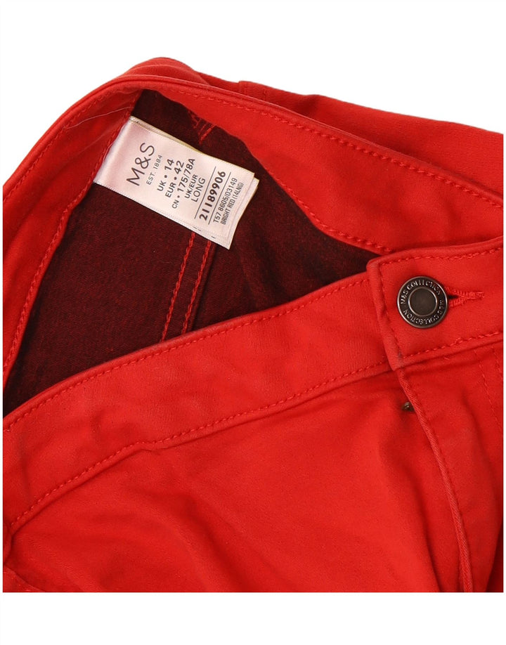 Marks & Spencer Pantalon décontracté pour femme UK 14 Medium W30 L31 Rouge