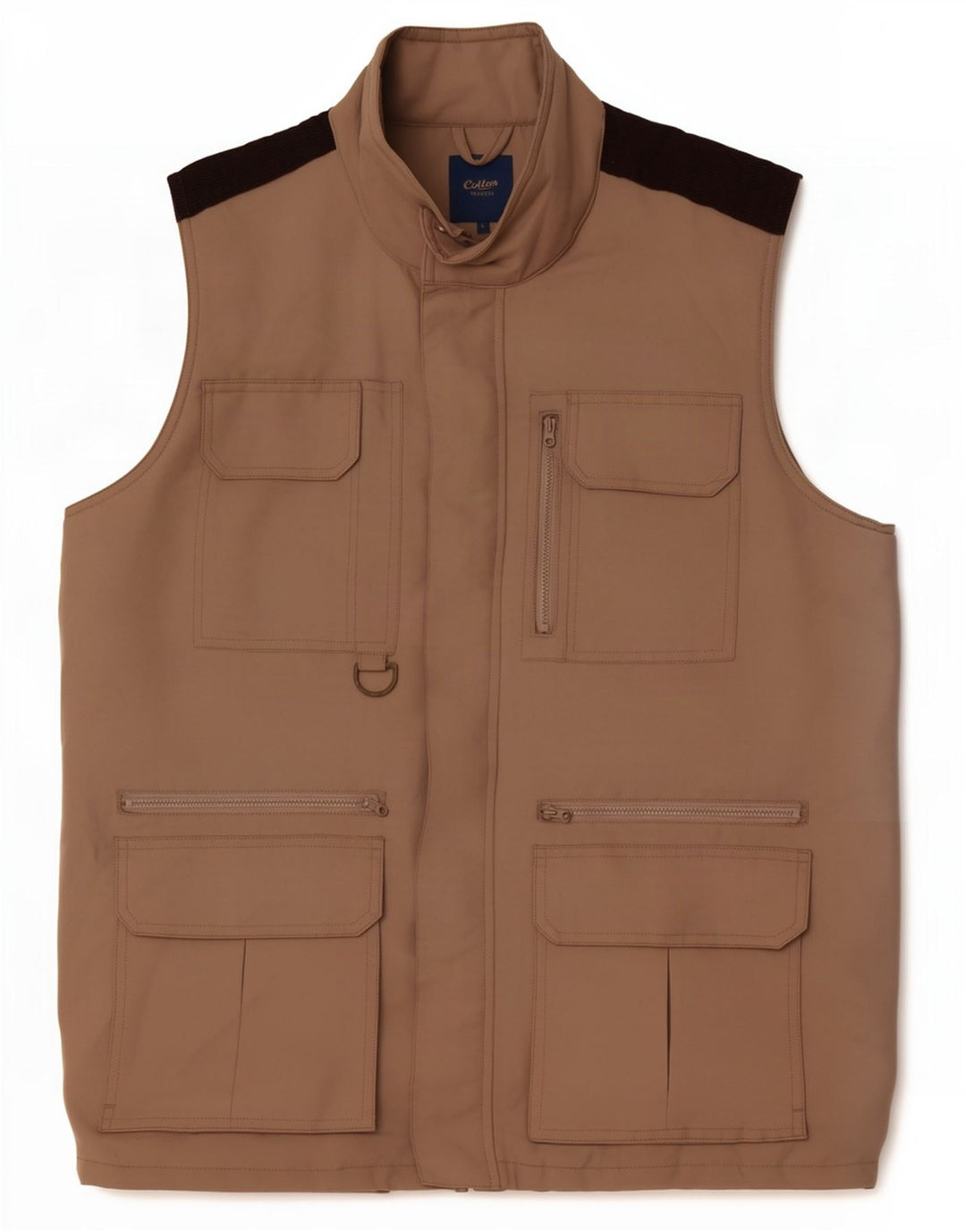 Cotton Traders Gilet utilitaire pour homme UK 40 Large Beige Colorblock Polyester