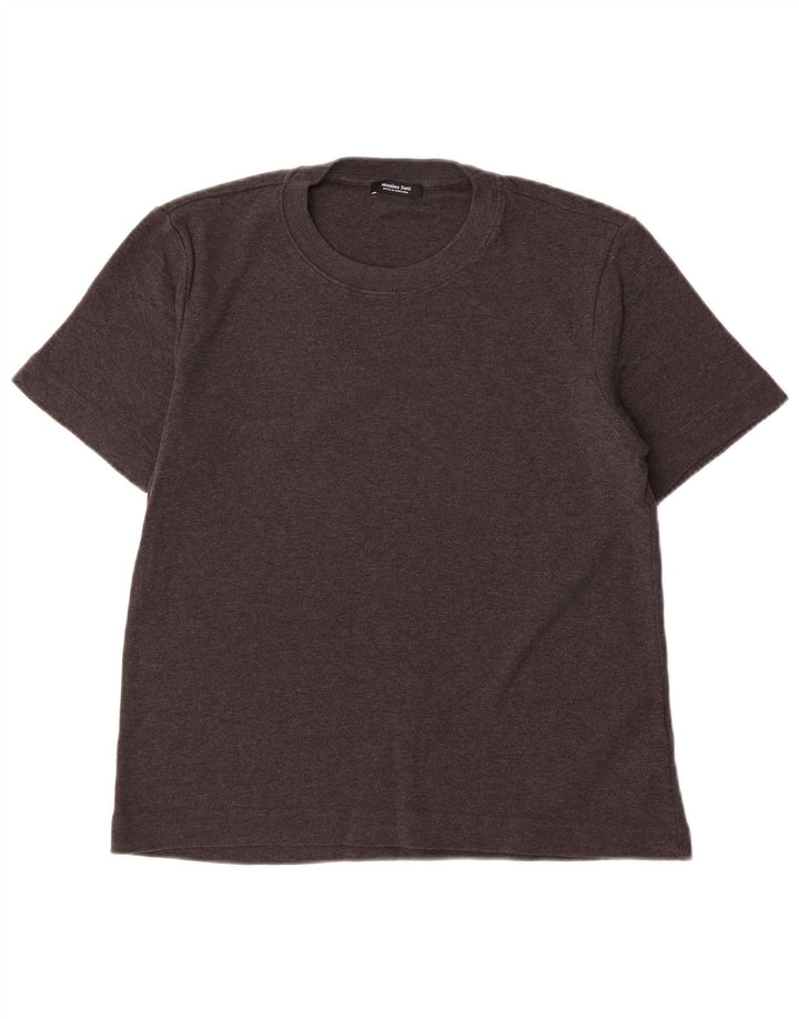 Massimo Dutti T-Shirt Femme Top UK 10 Petit Gris Coton