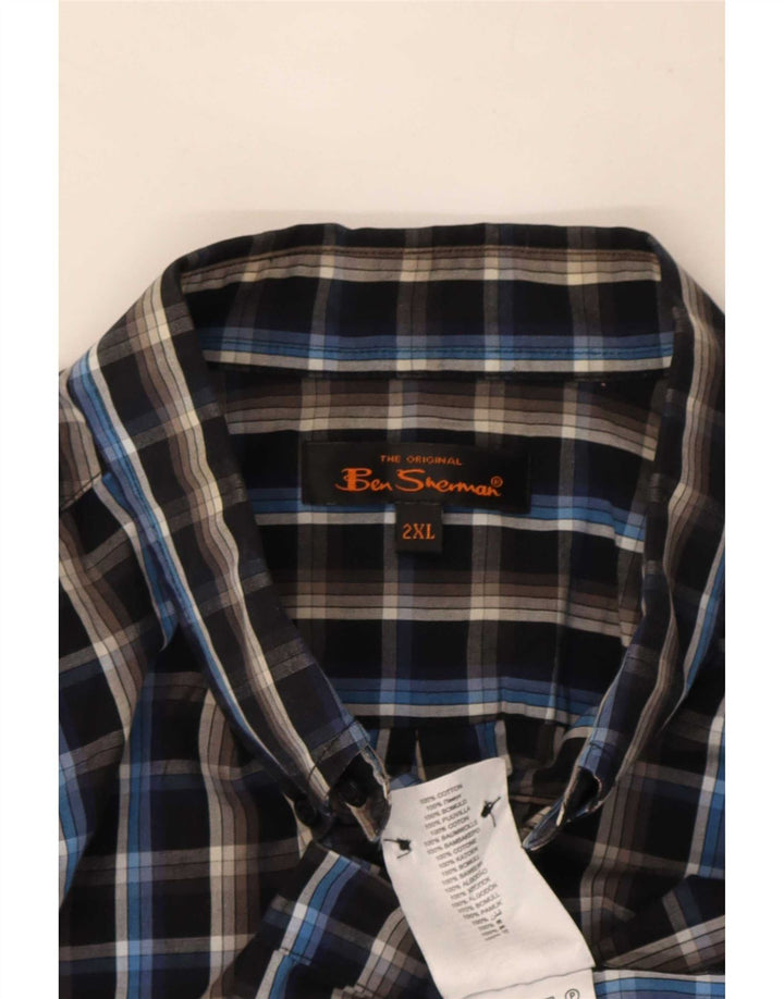 Ben Sherman Chemise Homme 2XL Coton à Carreaux Noir