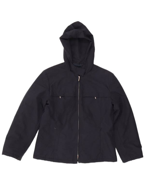 Marella Veste coupe-vent à capuche pour femme UK 12 Bleu marine moyen Polyester