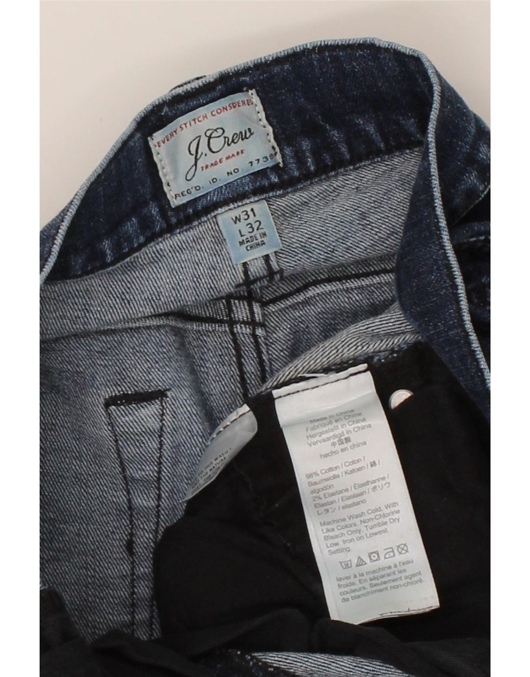 J. CREW Mens Slim Jeans W31 L32 Navy Blue Cotton Vintage J. Crew and Second-Hand J. Crew from Messina Hembry 