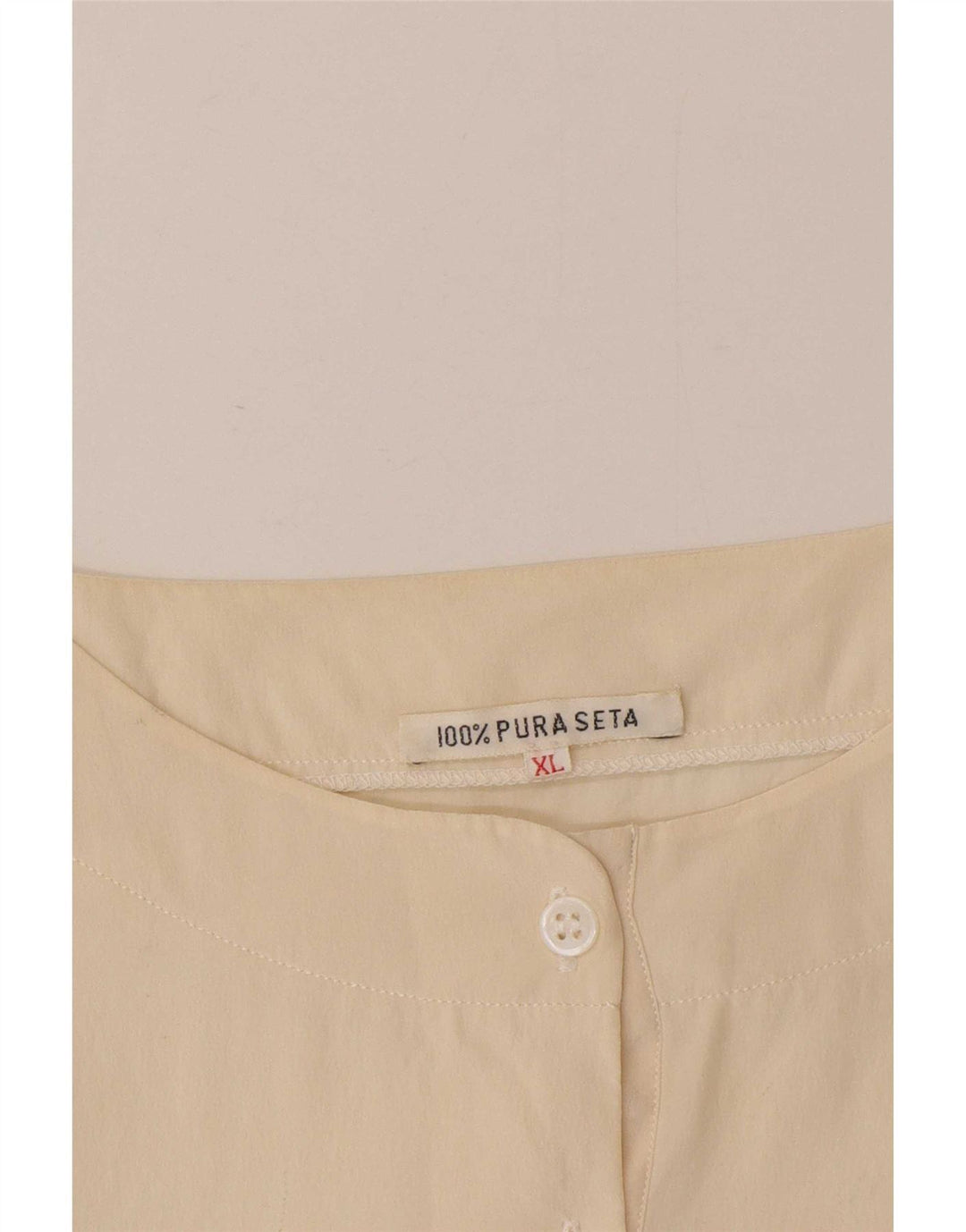 chemisier femme vintage Top UK 18 XL Soie Beige