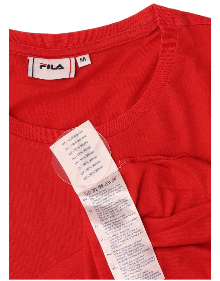 Fila T-Shirt Graphique Homme Rouge Moyen Coton Colorblock