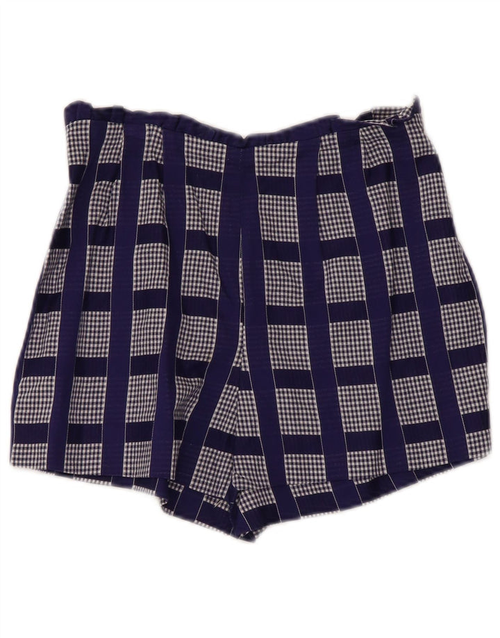 vintage Femmes 2 Pièces Ensemble UK 2 2XS Bleu Check