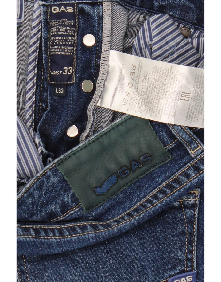 Gas Jean Slim Femme W33 L28 Bleu Coton