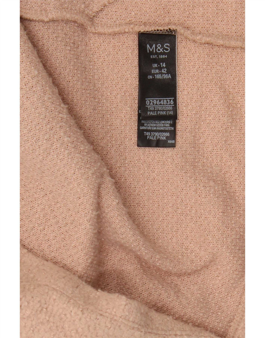 Marks & Spencer Manteau ouvert pour femme UK 14 Large Rose Polyester