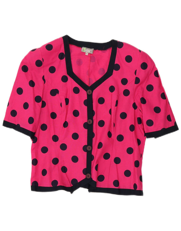 Egoiste Chemisier à manches courtes pour femme IT 54 3XL Rose à pois en coton