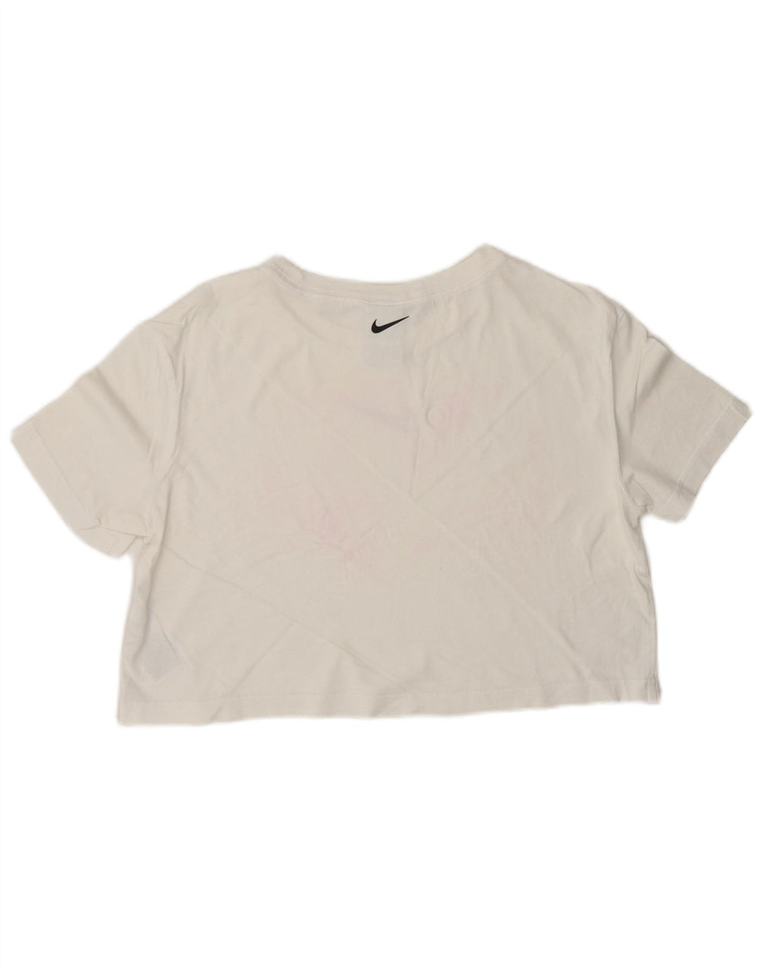 NIKE T-shirt court coupe ample pour femme UK 10 petit coton blanc