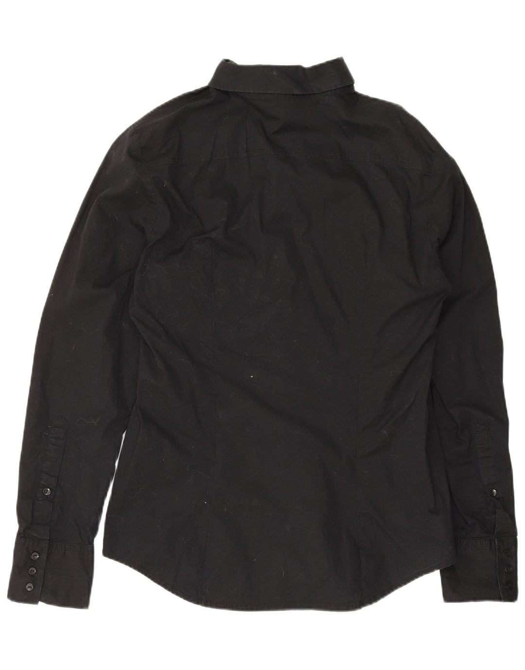 Benetton Chemise Femme UK 12 Coton Noir Moyen