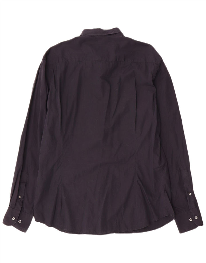 MASSIMO DUTTI Chemise Slim Fit XL Bleu Marine Coton Homme