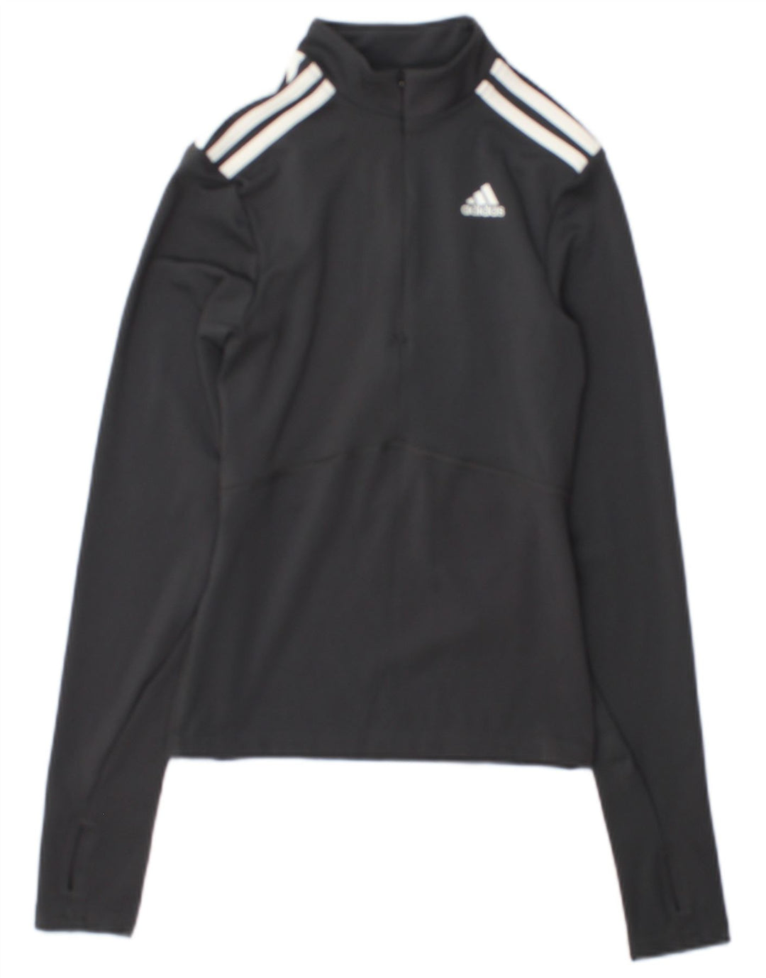 Adidas Haut de survêtement à col zippé pour femme UK 4/6 XS Gris Colorblock