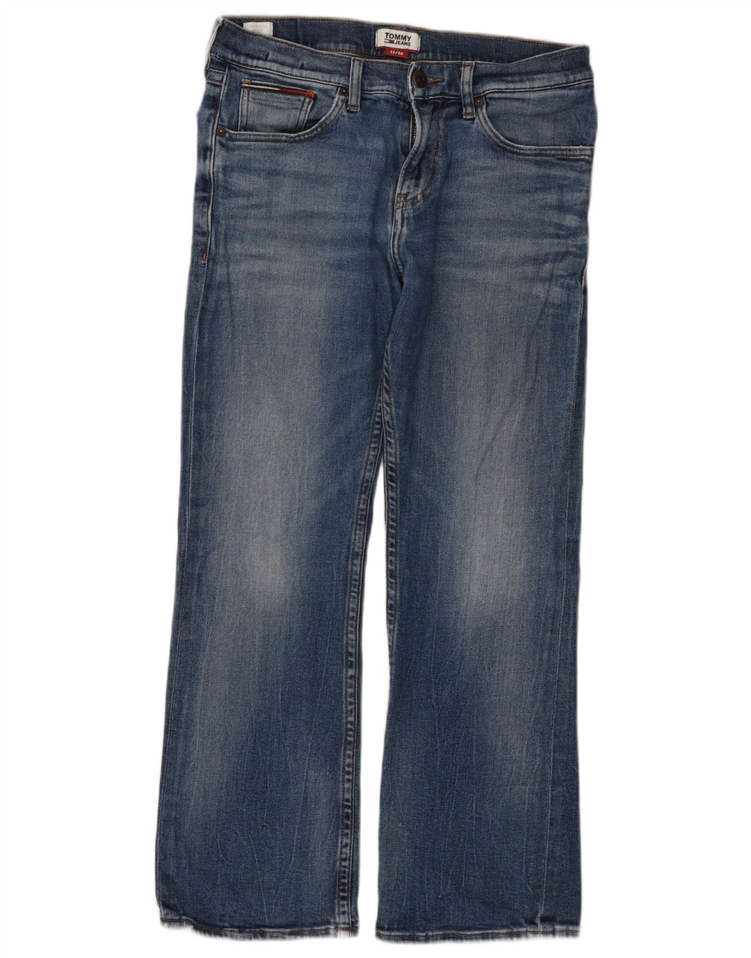 TOMMY HILFIGER Jean Bootcut Homme W32 L30 Bleu Coton