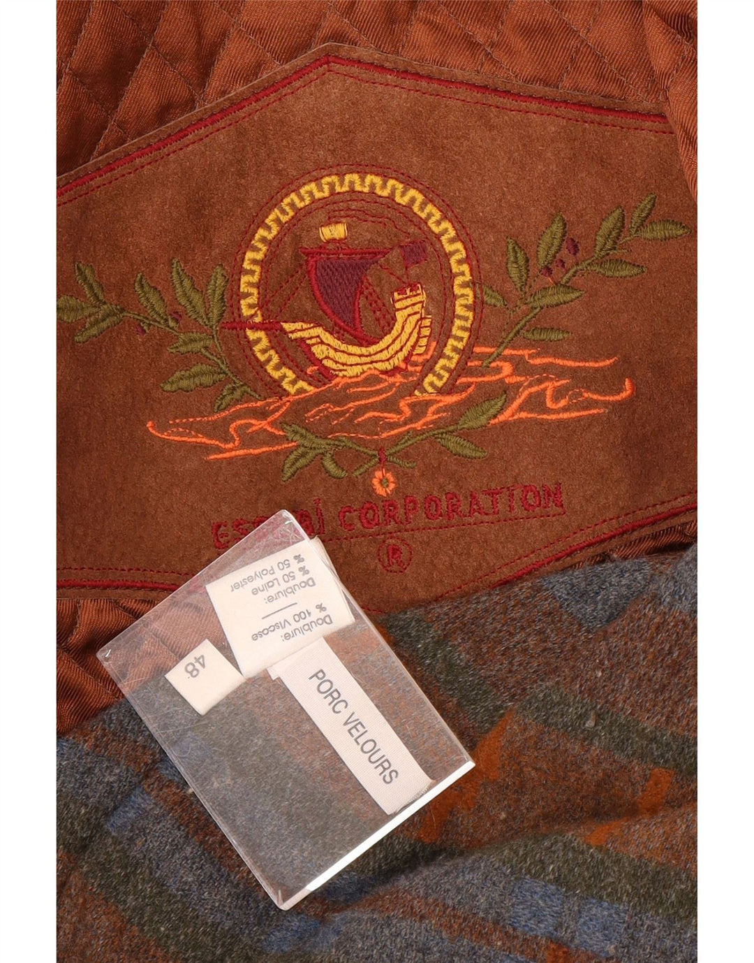 veste en daim homme vintage IT 48 daim brun moyen