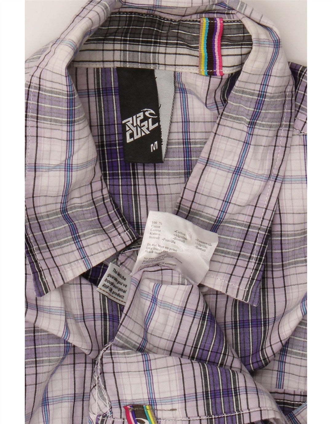 Rip Curl Chemise à manches courtes pour hommes en coton à carreaux violet moyen