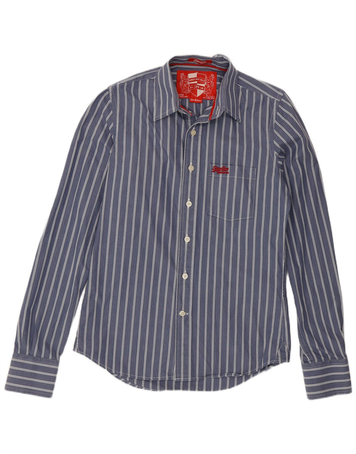 Superdry Chemise Homme Bleu Moyen Rayé Coton
