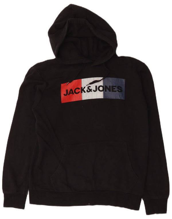 Jack & Jones Pull à Capuche Graphique Homme Noir Moyen Coton