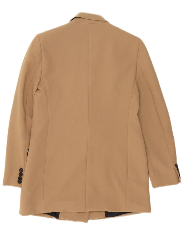 Zara Veste blazer surdimensionnée à double boutonnage pour femme UK 6 XS Beige
