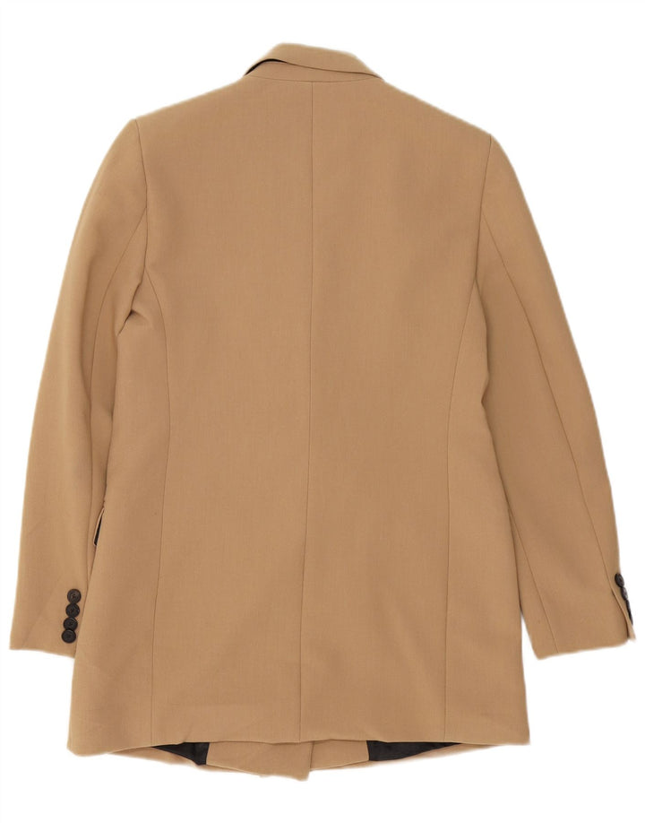 Zara Veste blazer surdimensionnée à double boutonnage pour femme UK 6 XS Beige