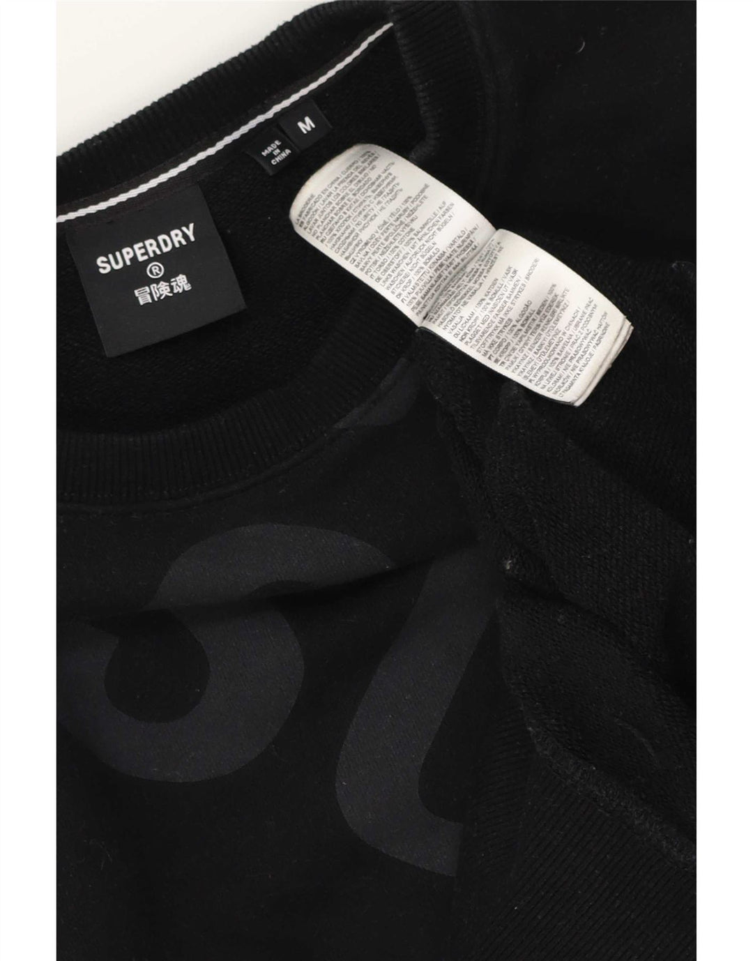 Superdry Sweat-Shirt Graphique Homme Noir Moyen Coton