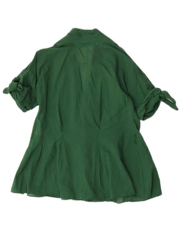 Zara Chemisier à manches courtes pour femme UK 6 XS Vert Coton