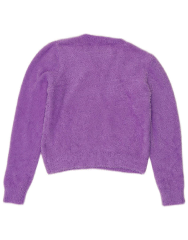 MASSIMO DUTTI Pull court à col rond pour femme UK 10 Petit Violet