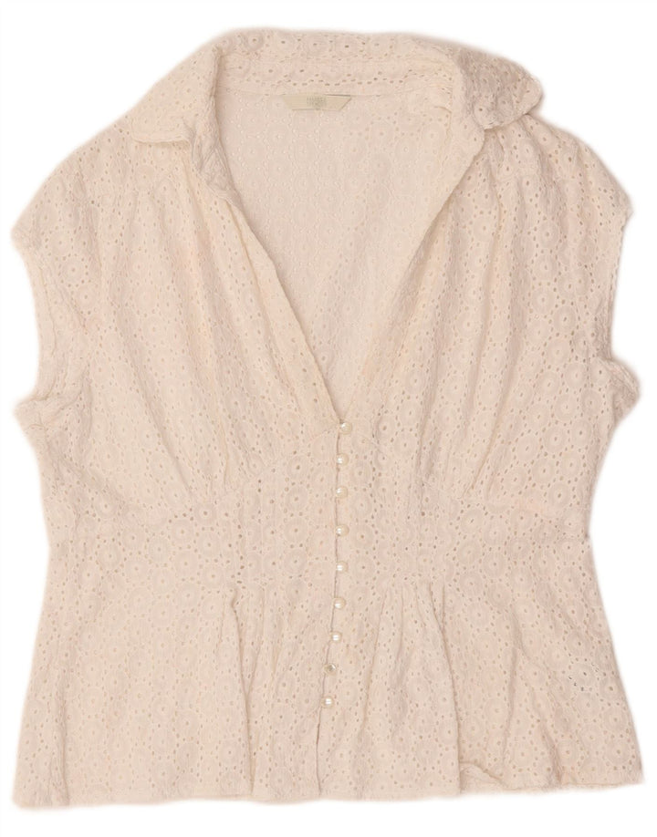 Marks & Spencer Chemisier transparent pour femme UK 16 Large Blanc