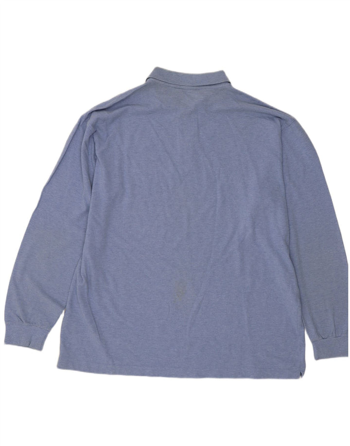 KAPPA Polo à manches longues pour homme en coton bleu moyen