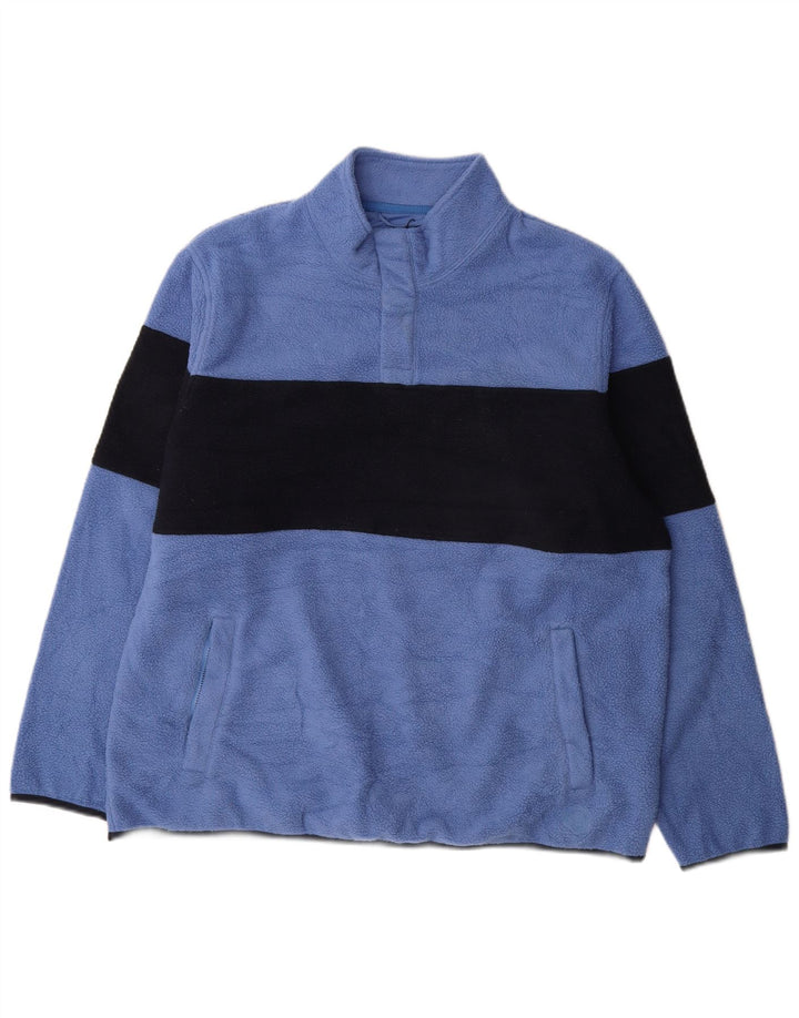 Marks & Spencer Pull polaire à col boutonné pour homme XL Bleu Colorblock