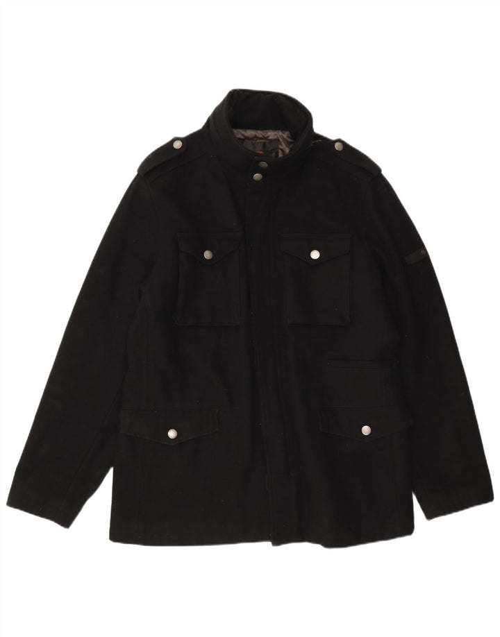 Ben Sherman Veste utilitaire pour homme UK 40 Grande laine noire