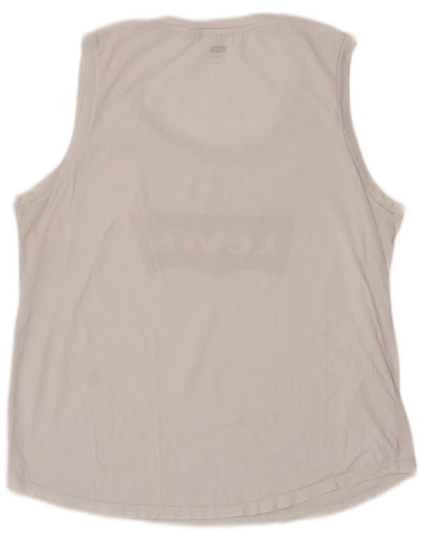 Levi's Débardeur Graphique Femme UK 12 Medium Blanc