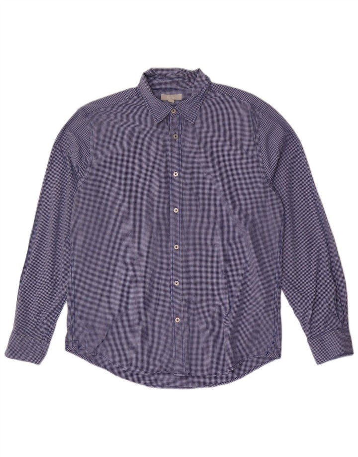 Chemise Slim Fit Large en coton vichy bleu homme Boden