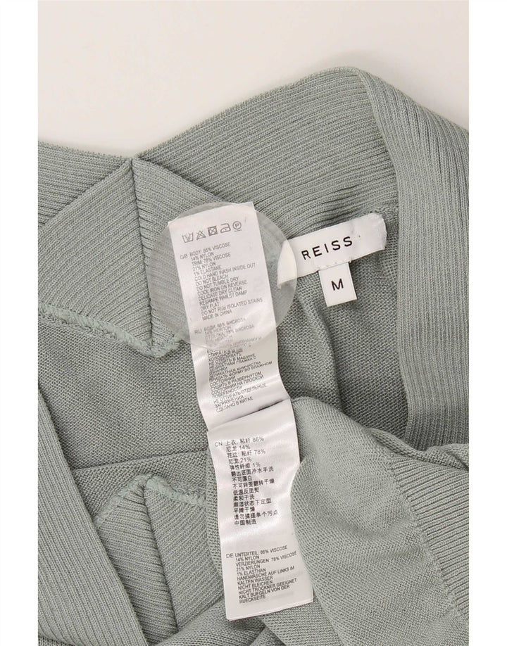 Reiss Pull à épaules dénudées pour femme UK 44 Vert moyen Viscose