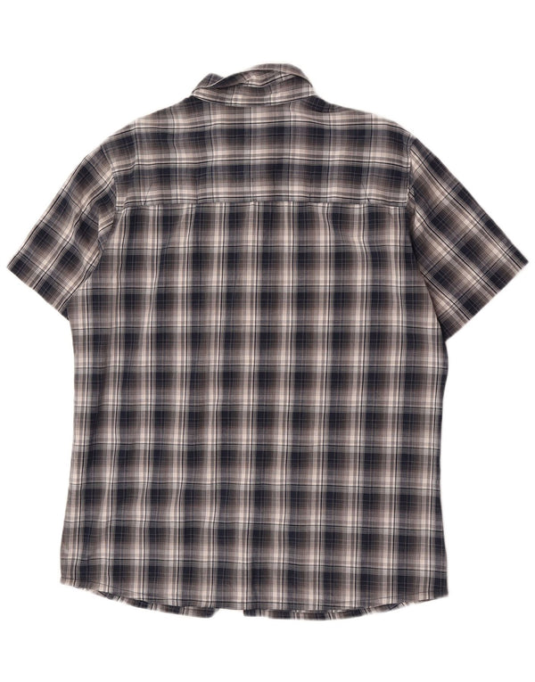 Jack Wolfskin Chemise à manches courtes pour homme UK 40/42 Grand carreaux bleu marine