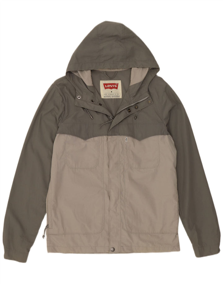 Levi's Veste de pluie à capuche pour homme UK 38 Polyester color block vert moyen