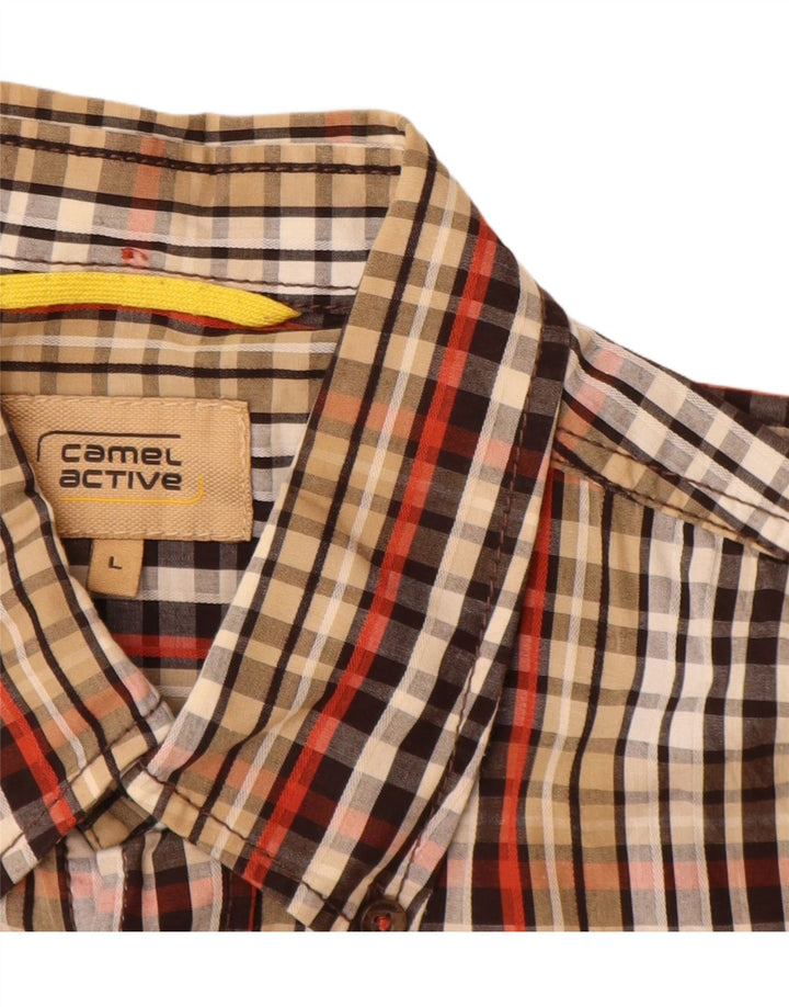 CAMEL ACTIVE Chemise à Manches Courtes Homme Grand Carreau Multicolore Coton