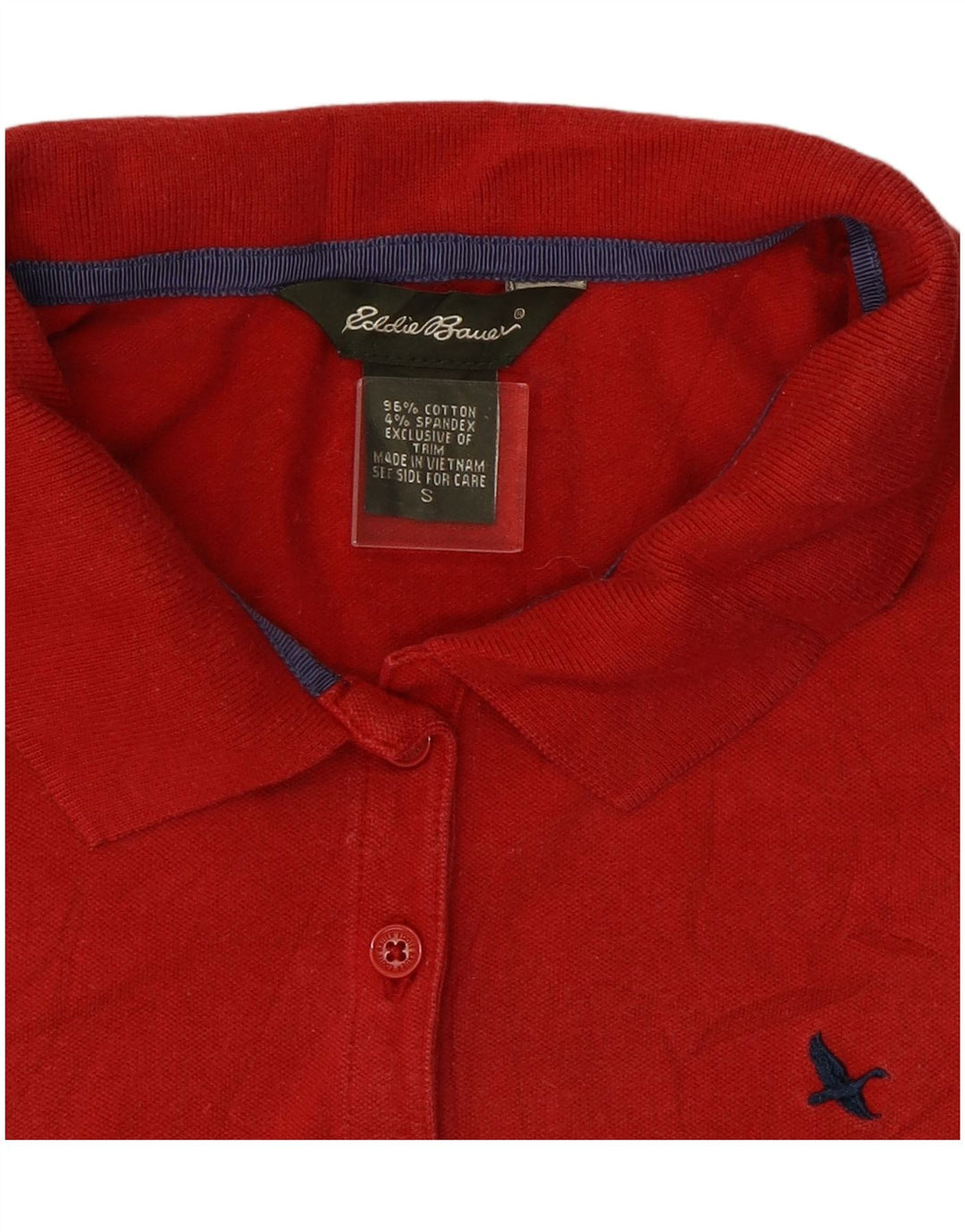 EDDIE BAUER Polo Femme UK 10 Petit Coton Rouge