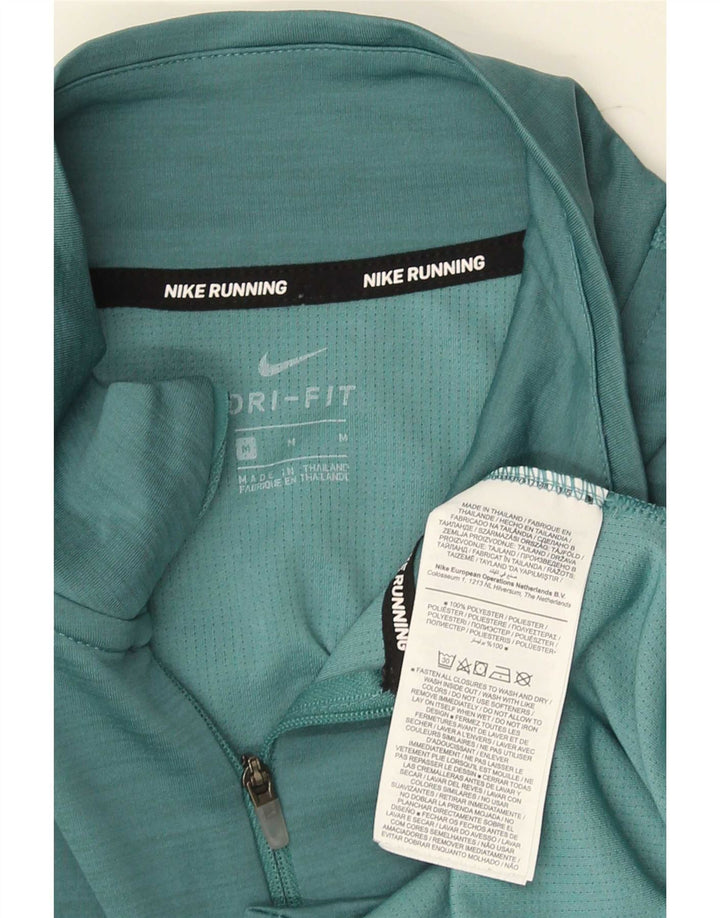 Nike Haut Dri Fit Zip Neck Graphic à manches longues pour homme Vert moyen Polyester